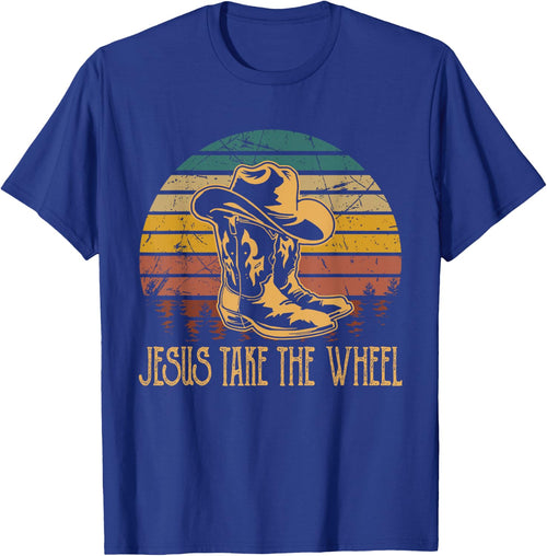 Vintage Funny Music Designs Jesus Take The Wheel Western Horse Riding