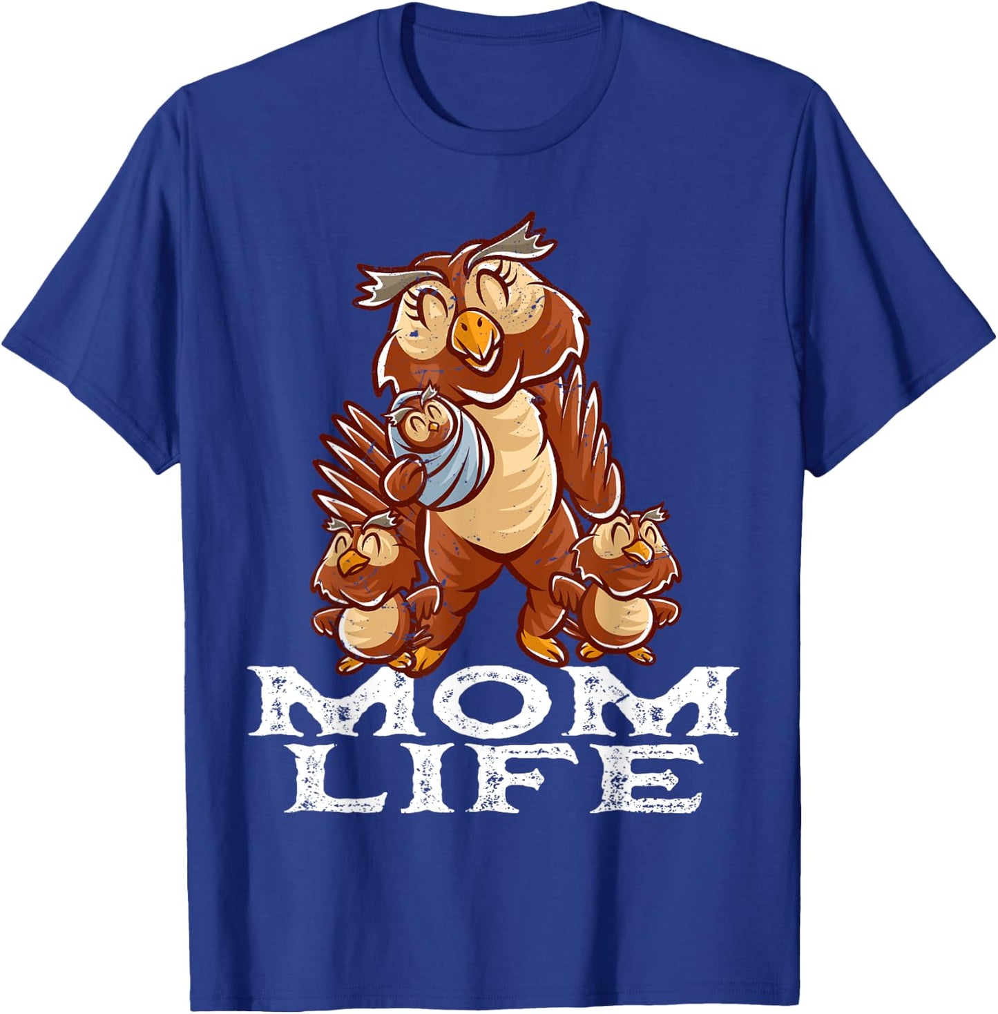 Owl Mama Mom Life Mommy Bird Mama Family Mother's Day T-Shirt - T-Shirt | Royal
