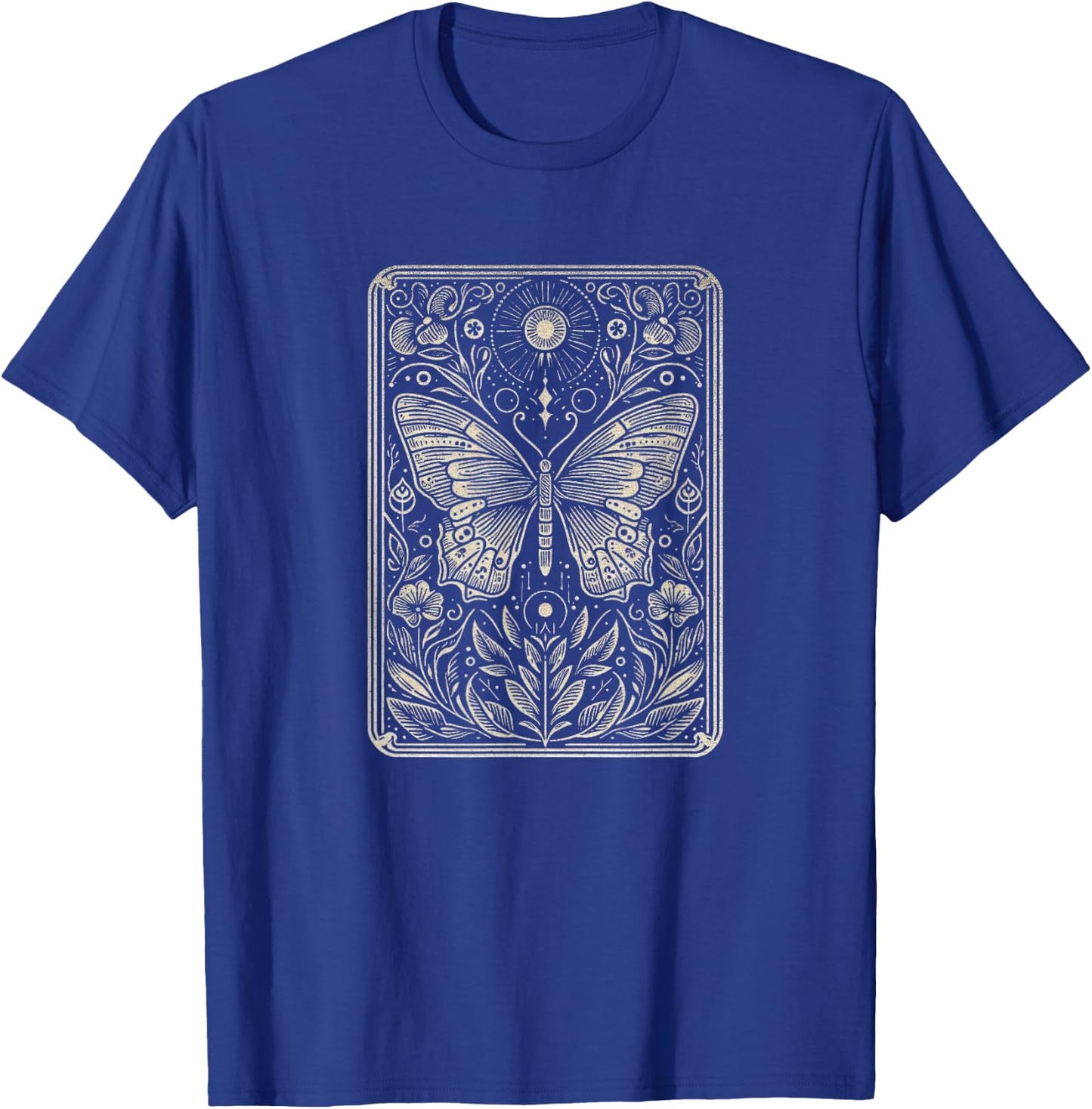Butterfly Art Design and Men T-Shirt - T-Shirt | Royal