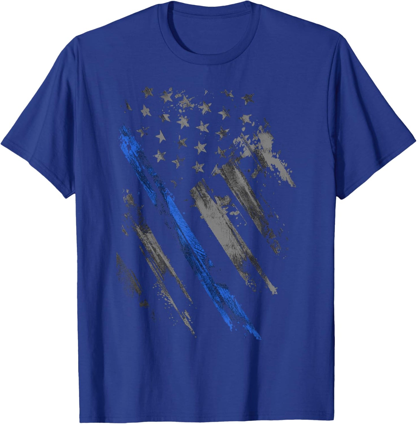 Crosswise Thin Blue Line Flag T-Shirt - T-Shirt | Royal