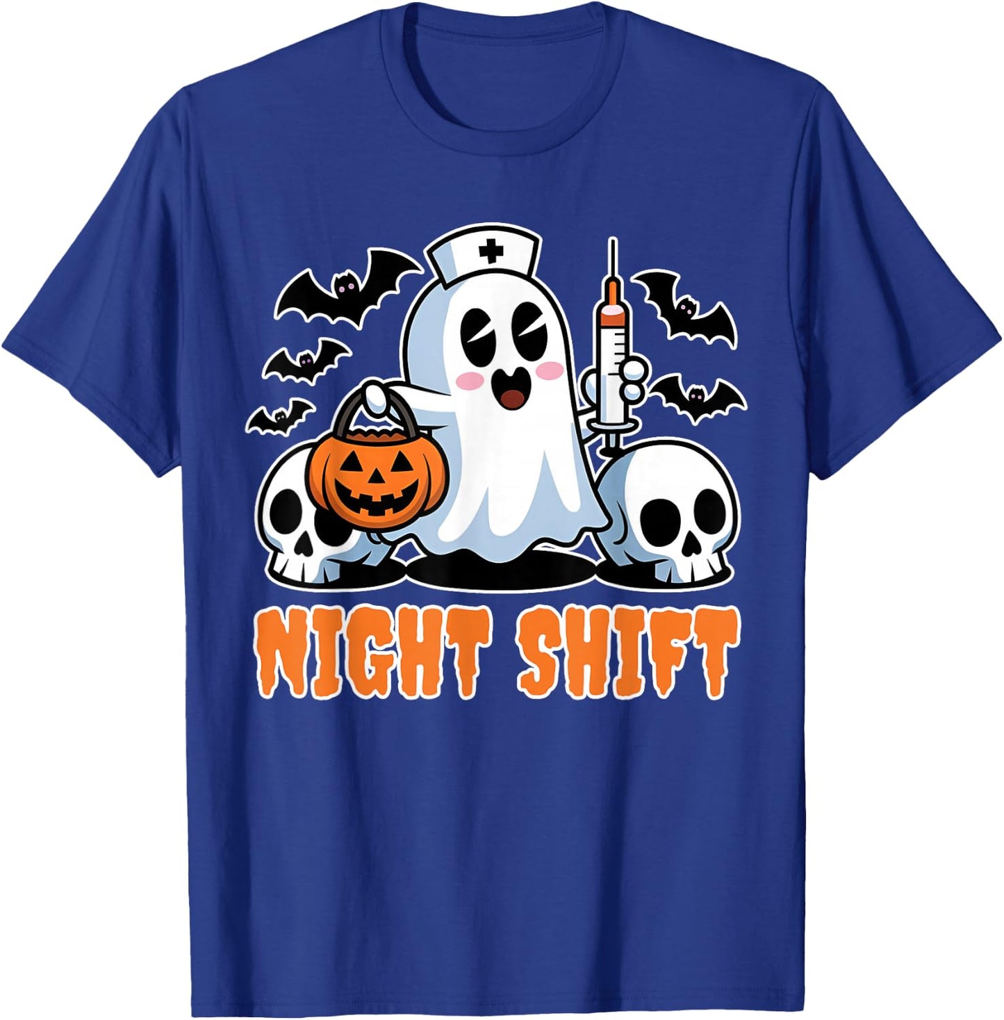 Halloween T Shirts for Nurses Night Shift Nurses Scrub Top T-Shirt - T-Shirt | Royal