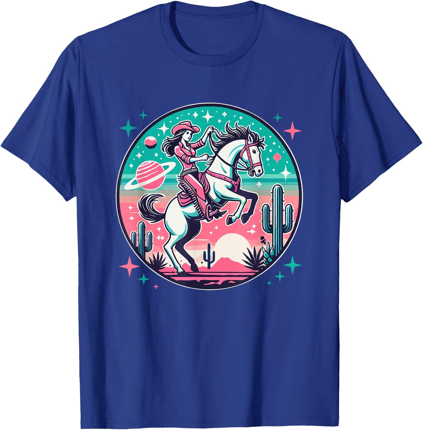 Space Cowgirl Outfit Cosmic Costume Galactic Western Riding T-Shirt - T-Shirt | Royal