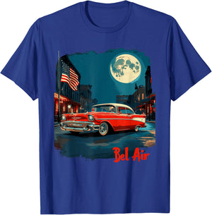 Vintage 1957 Bel Air Classic car Old School Hot Rod Bel Air T-Shirt - T-Shirt | Royal