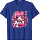 Anime Girl and Cat Kawaii Manga Girl T-Shirt - T-Shirt | Royal