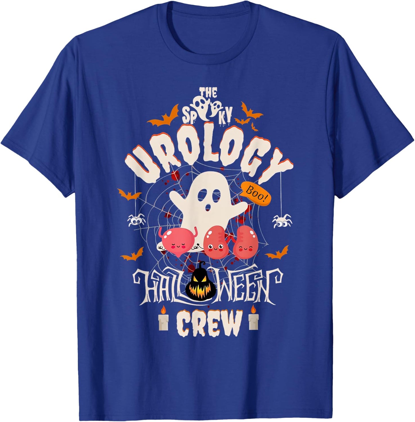 Spooky Urology Halloween Crew Cute Ghost Nurse Student T-Shirt - T-Shirt | Royal