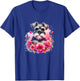 Watercolor Cute Miniature Schnauzer Dog Mom Pink Flowers T-Shirt - T-Shirt | Royal