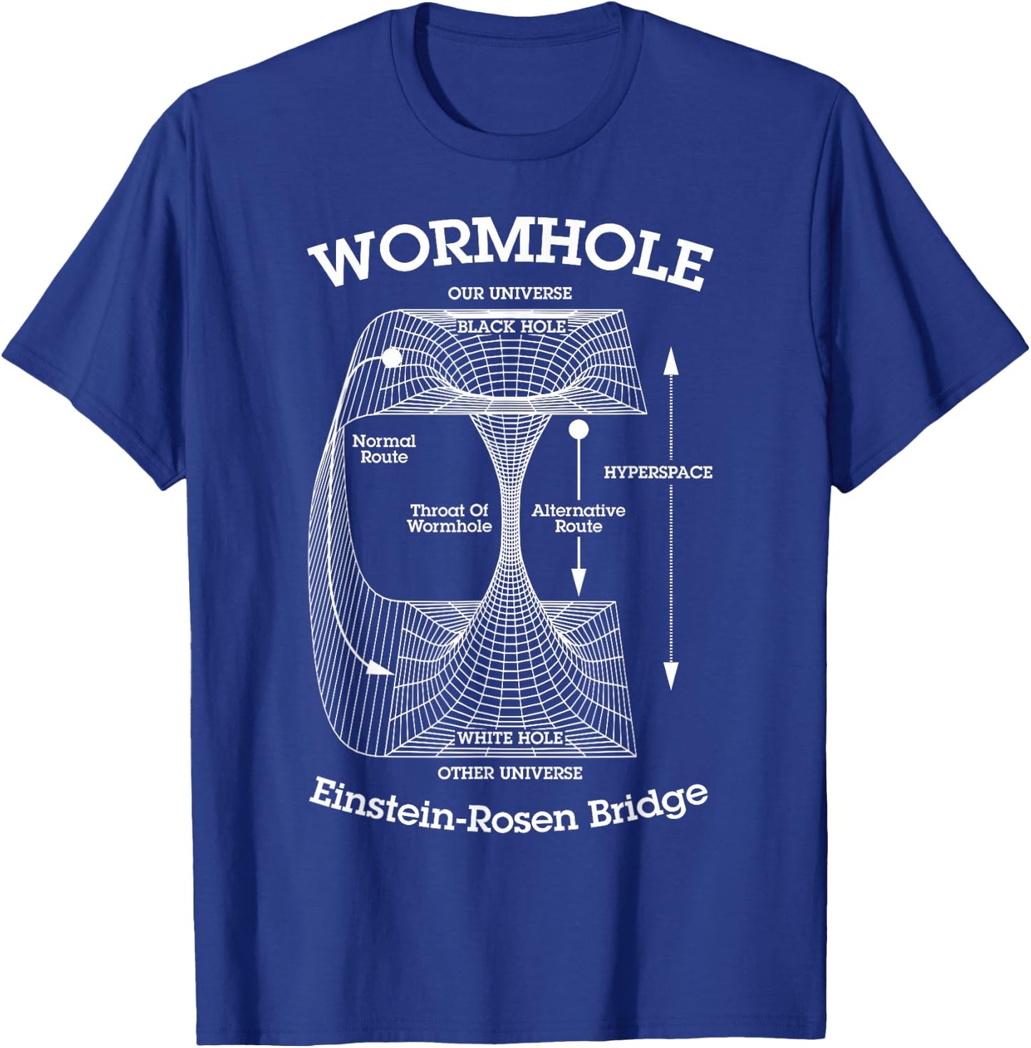 Grandio Design Funny Scientific Science Gifts -Adults, -Kids Wormhole Einstein-Rosen Bridge Black Hole Hyperspace Physics T-Shirt - T-Shirt | Royal