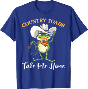 Country Toads Take Me Home Funny T-Shirt - T-Shirt | Royal