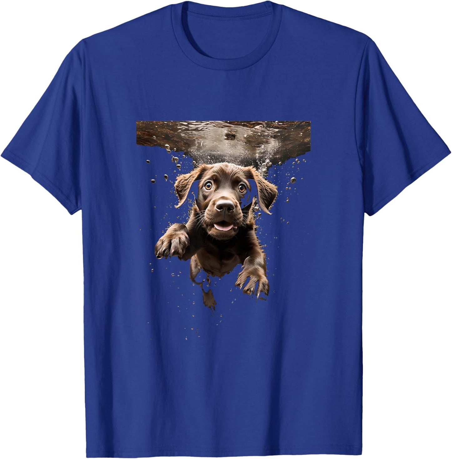Labrador Retriever Dog Diving Swimming Underwater T-Shirt - T-Shirt | Royal