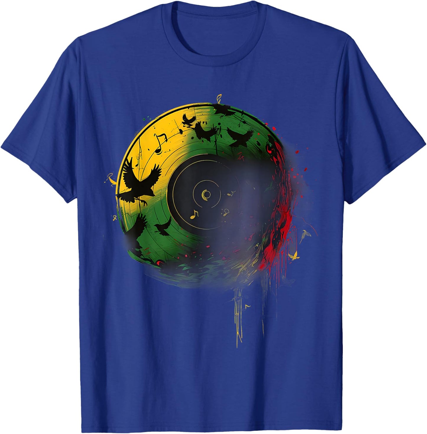 Reggae Music Vinyl Jamaican Pride Rastafarian Rasta T-Shirt - T-Shirt | Royal