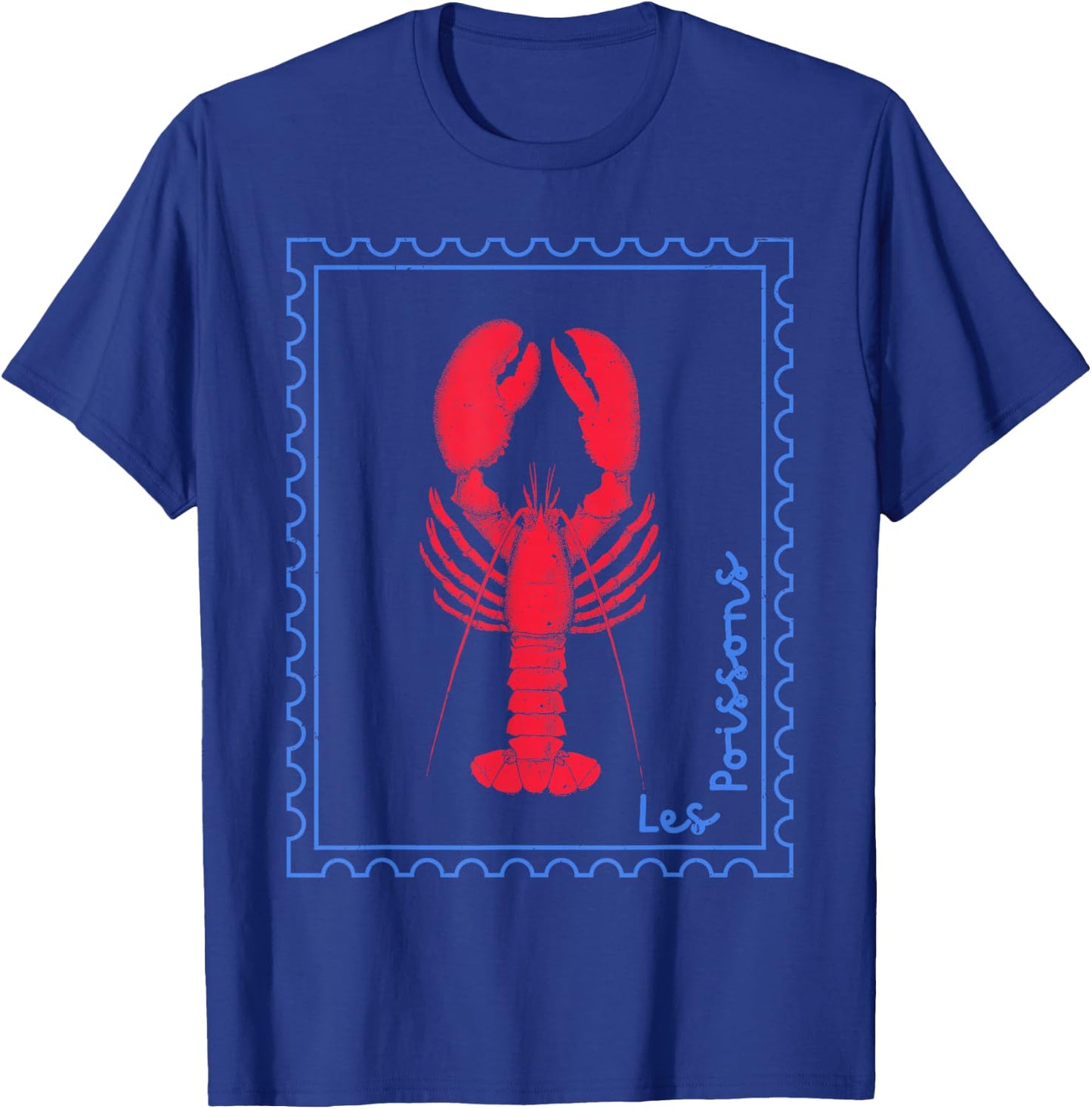 Vintage Lobster French Coastal Distressed Nautical Fisherman T-Shirt - T-Shirt | Royal