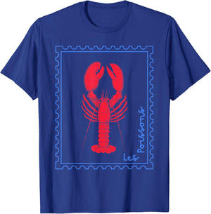 Vintage Lobster French Coastal Distressed Nautical Fisherman T-Shirt - T-Shirt | Royal