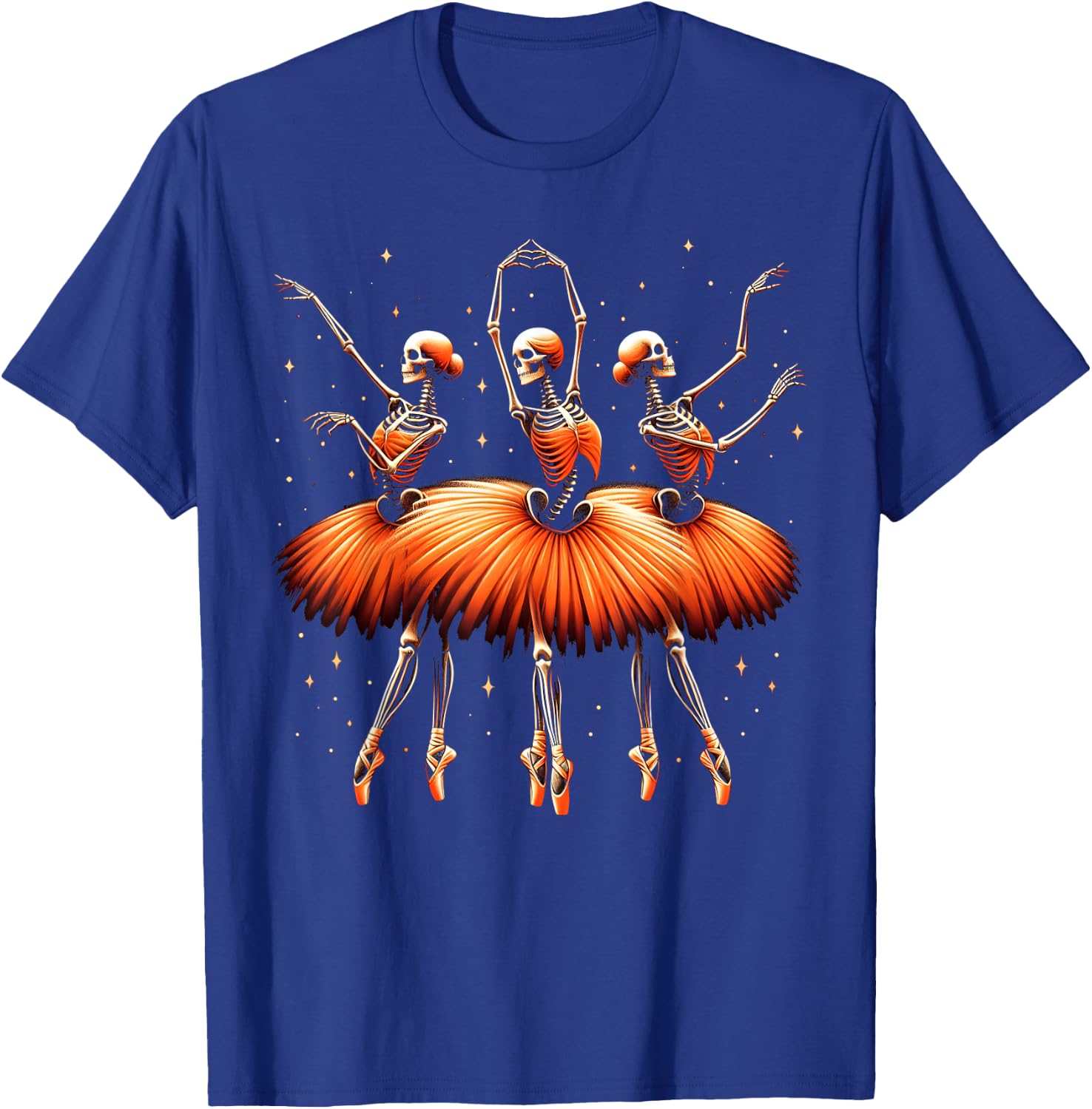 Spooky Ballerina Skeleton Dance Funny Halloween Ballet T-Shirt - T-Shirt | Royal