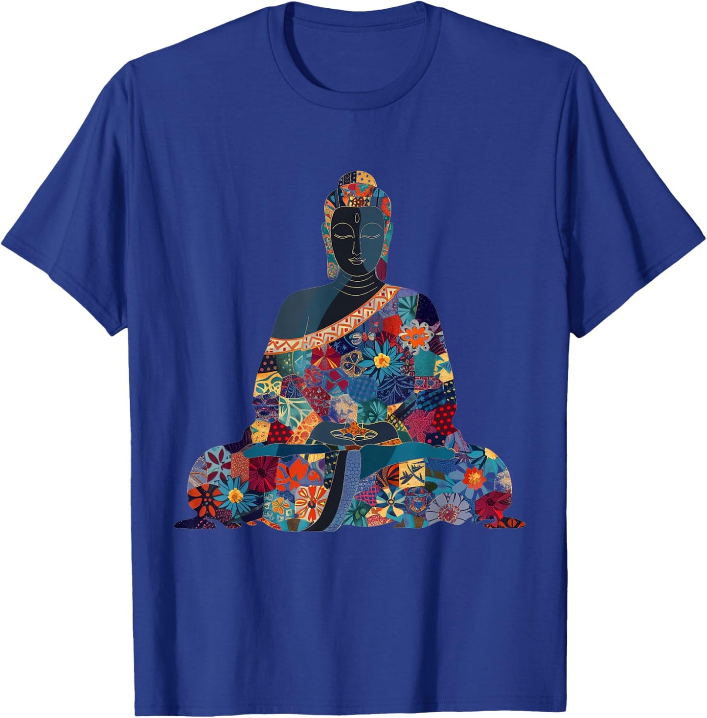 Buddha Vintage Flowers Zen Buddhist Buddhism Yoga Spiritual T-Shirt - T-Shirt | Royal