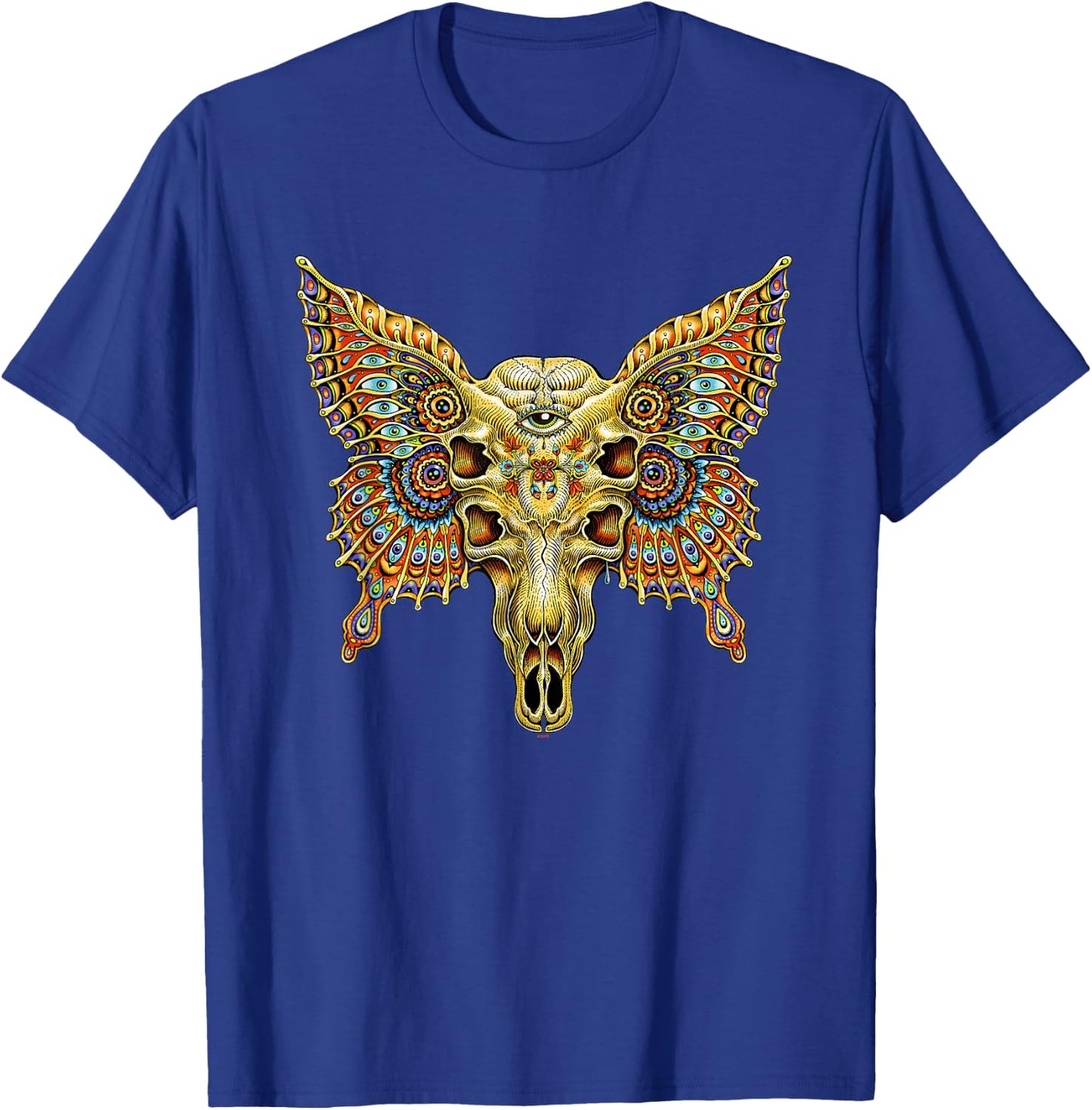 Butterfly Skull - by Emek Artman T-Shirt - T-Shirt | Royal