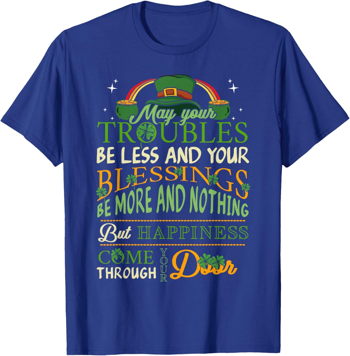 Irish Blessing St Patricks Day Leprechaun Rainbow Irish Gift Small T-Shirt - T-Shirt | Royal