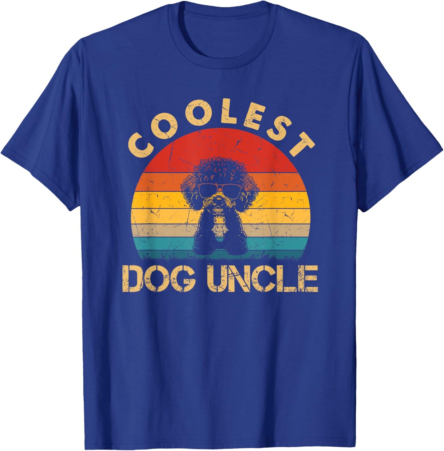 Coolest Toy Poodle Uncle Funny Dog Sunglasses Fathers Day Men Women Kids T-Shirt - T-Shirt | Royal
