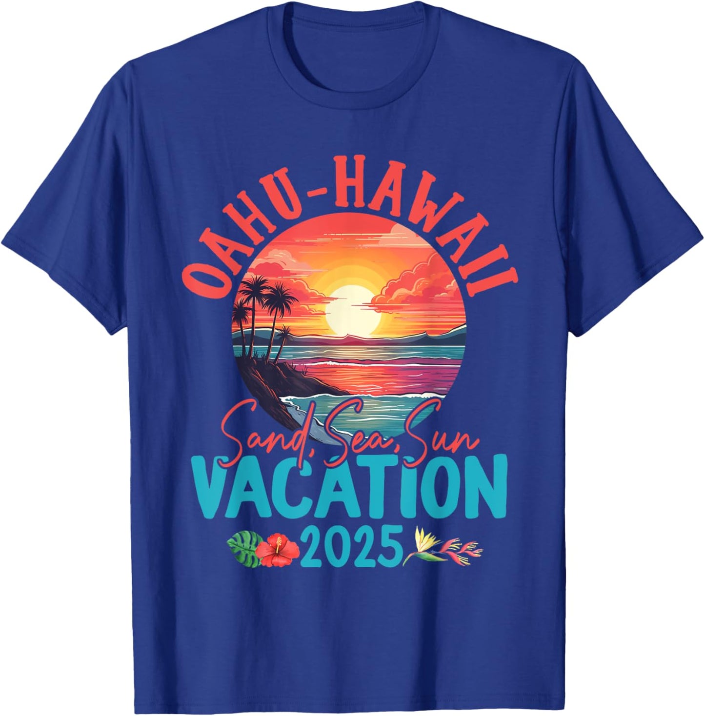Oahu Hawaii Vacation 2025 Souvenir Matching Family Group T-Shirt - T-Shirt | Royal
