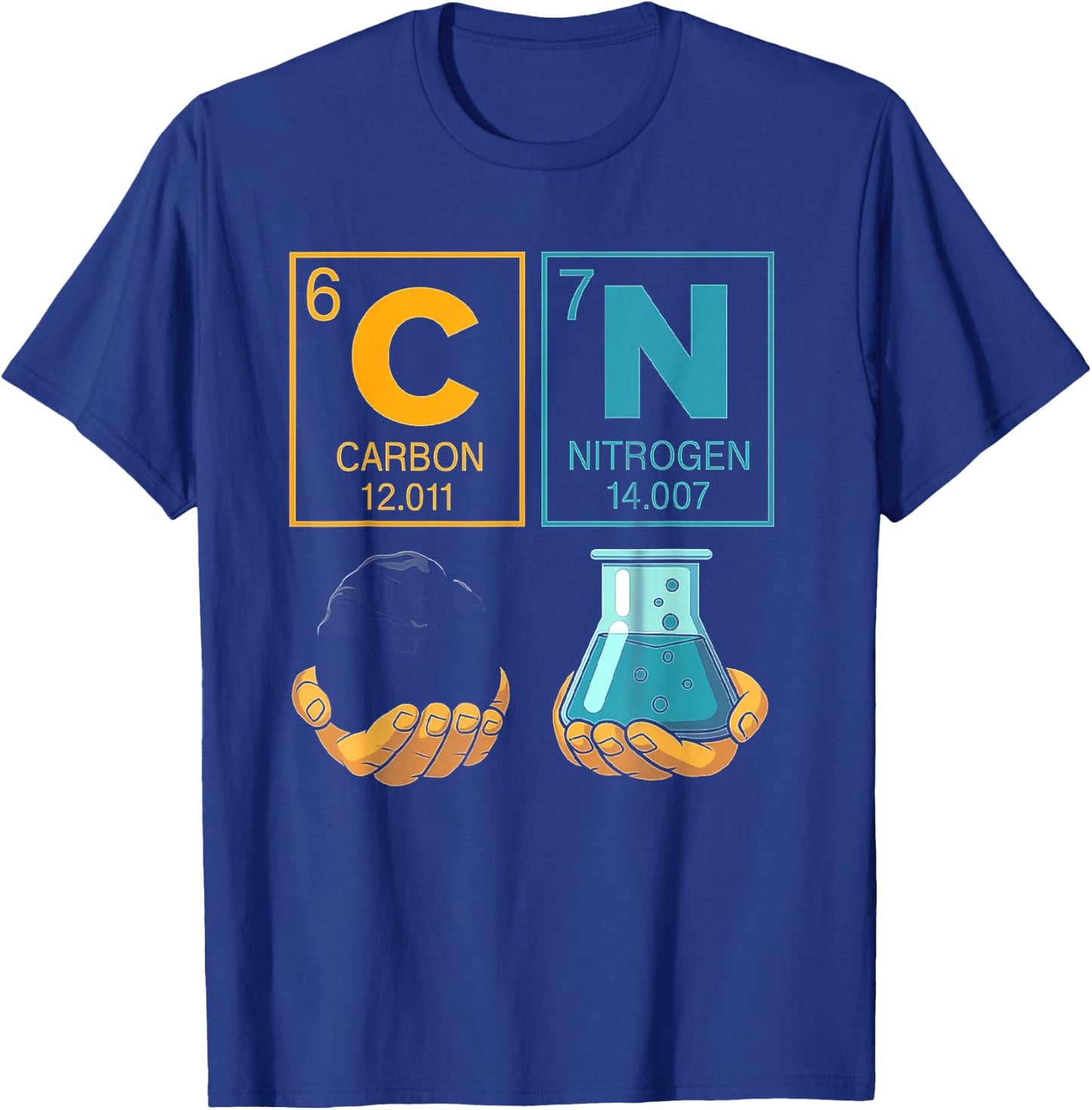 Chemistry Prediotic Table Elements Carbon Nitrogen Lover T-Shirt - T-Shirt | Royal