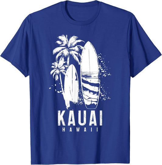 Kauai Hawaii Surf Hawaiian Vintage Surfing Surfer T-Shirt - T-Shirt | Royal