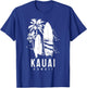 Kauai Hawaii Surf Hawaiian Vintage Surfing Surfer T-Shirt - T-Shirt | Royal