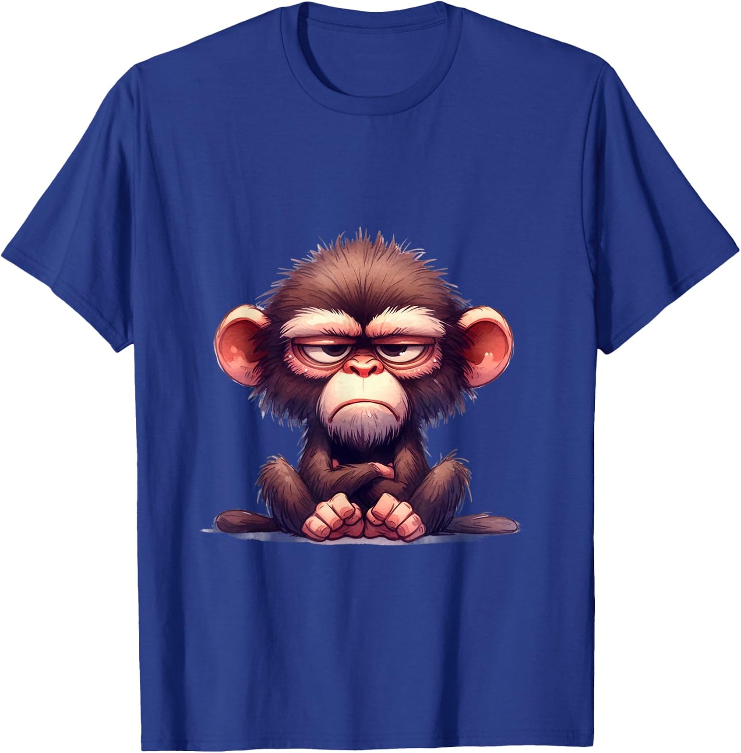 Funny Animals Grumpy Ape Monkey T-Shirt - T-Shirt | Royal