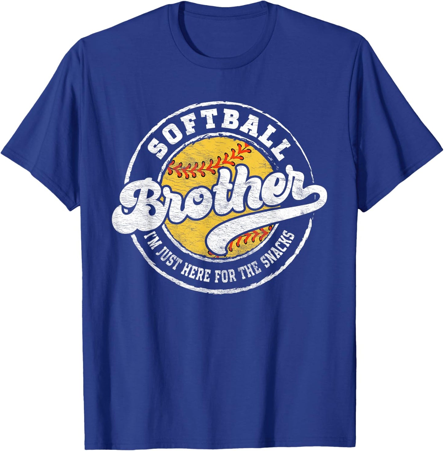 Softball Little Brother Big Matching Bro Family Crazy Proud T-Shirt - T-Shirt | Royal
