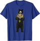 Black bear with a bouquet of wild flowers T-Shirt - T-Shirt | Royal