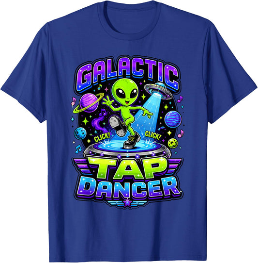 Tap Dance Alien Cosmic Tap Dancer Space Art T-Shirt - T-Shirt | Royal