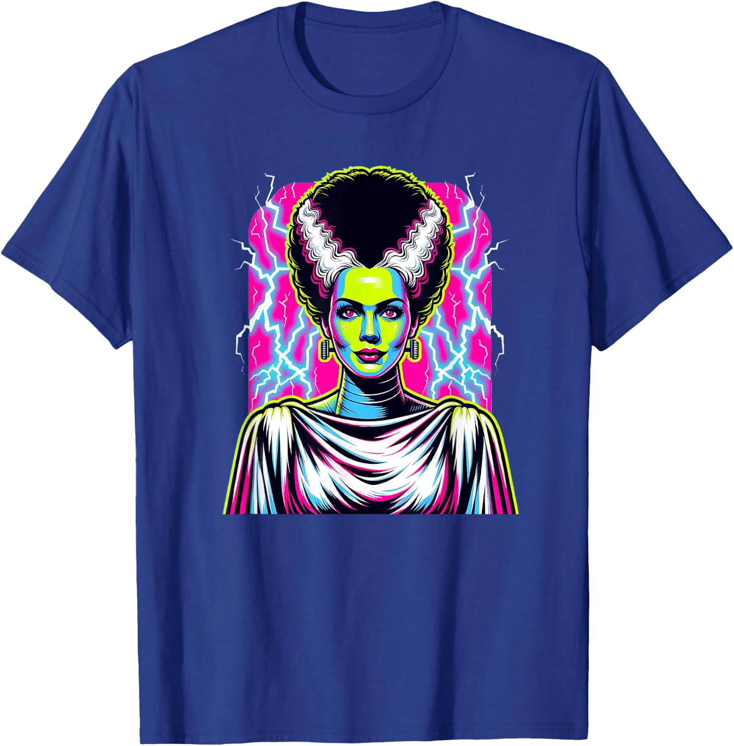 Bride of Frankenstein Bride Vibrant Classic Halloween Horror T-Shirt - T-Shirt | Royal