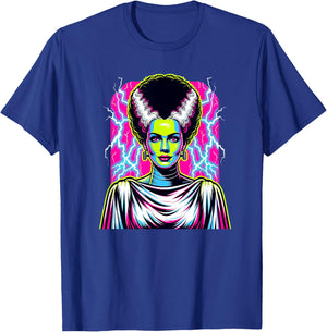 Bride of Frankenstein Bride Vibrant Classic Halloween Horror T-Shirt - T-Shirt | Royal
