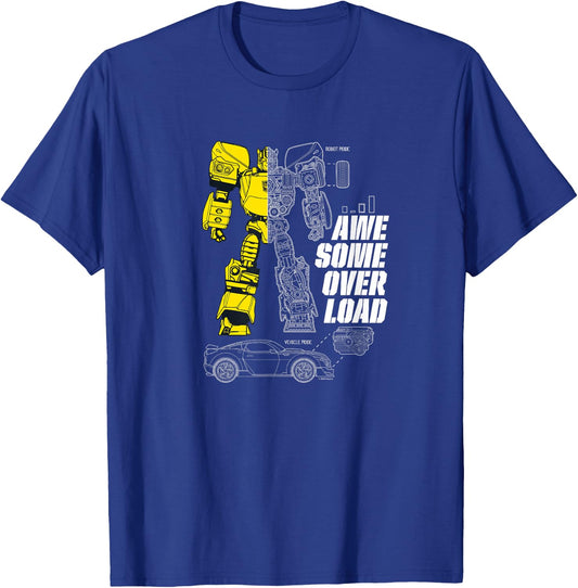 Transformers Bumblebee Awesome Overload Split T-Shirt - T-Shirt | Royal