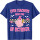 Even Teachers Wear Pink in October Halloween Breast Cancer T-Shirt - T-Shirt | Royal