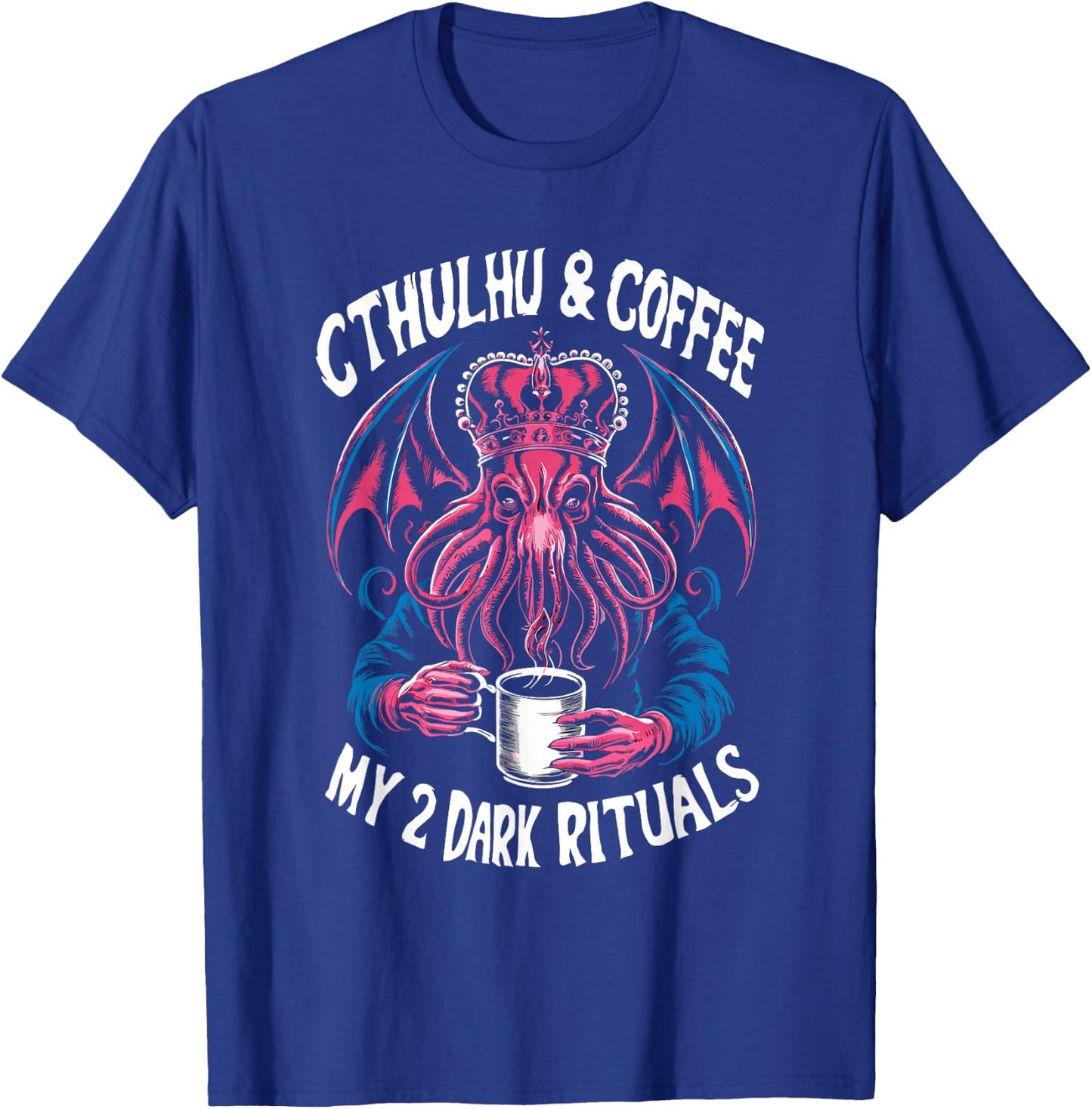 Cthulhu & Caffeine Dark Passions, Vintage Cthulhu Coffee T-Shirt - T-Shirt | Royal