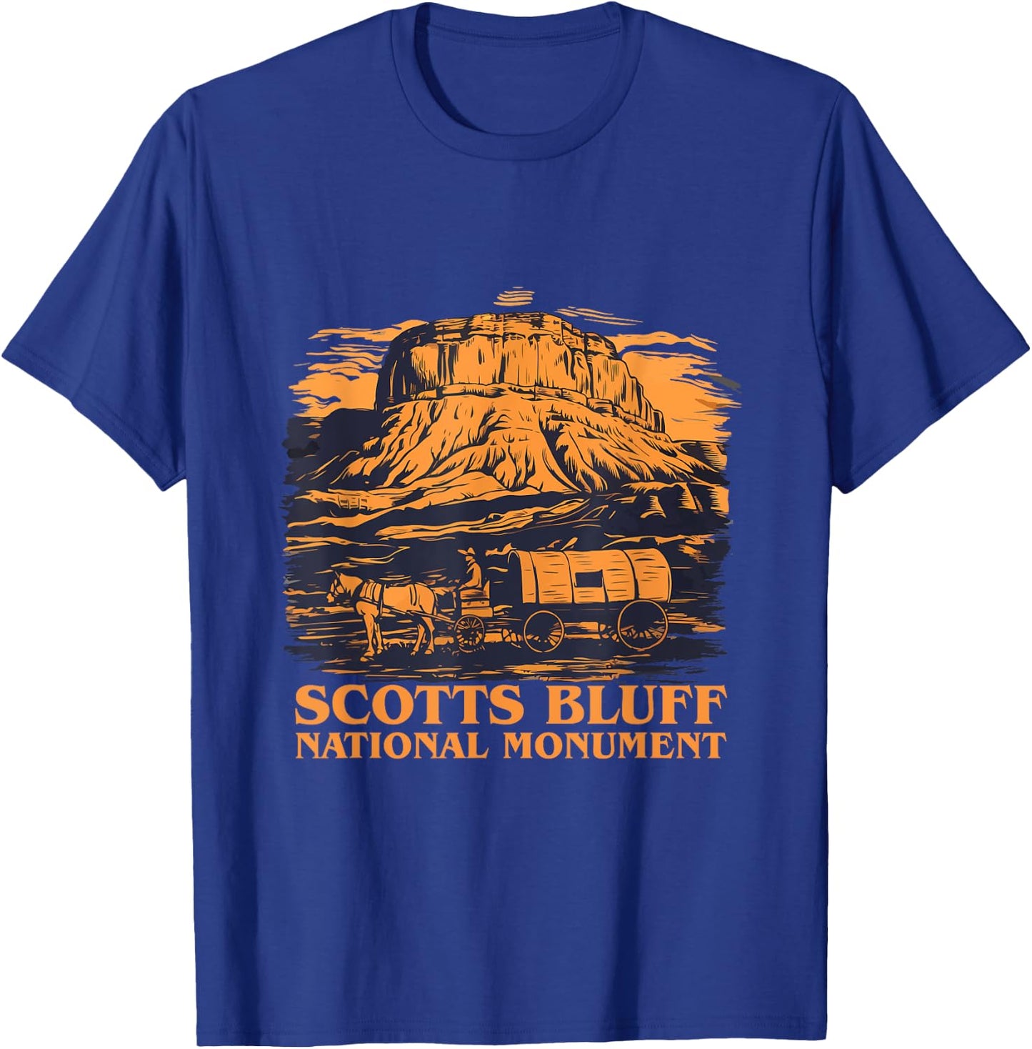 Scotts Bluff National Monument Horse cart Outfit T-Shirt - T-Shirt | Royal