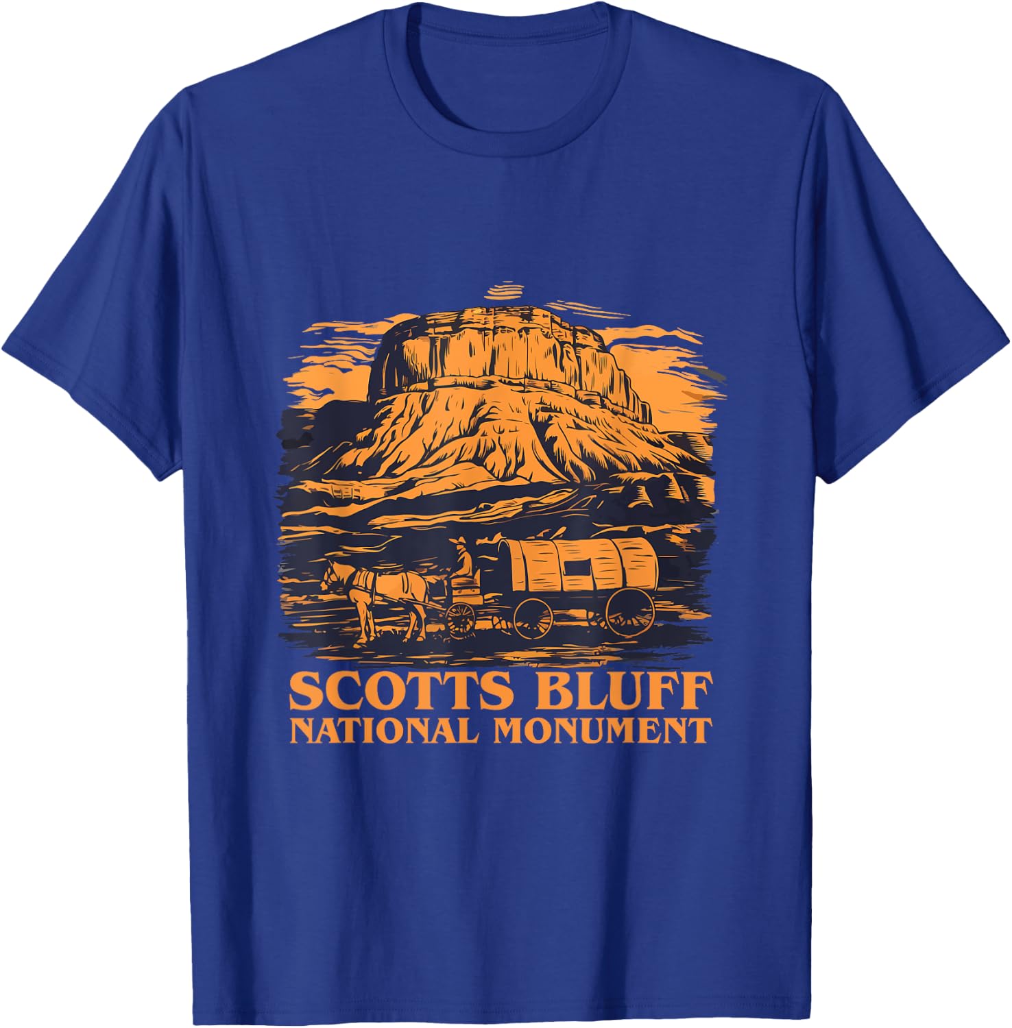 Scotts Bluff National Monument Horse cart Outfit T-Shirt - T-Shirt | Royal