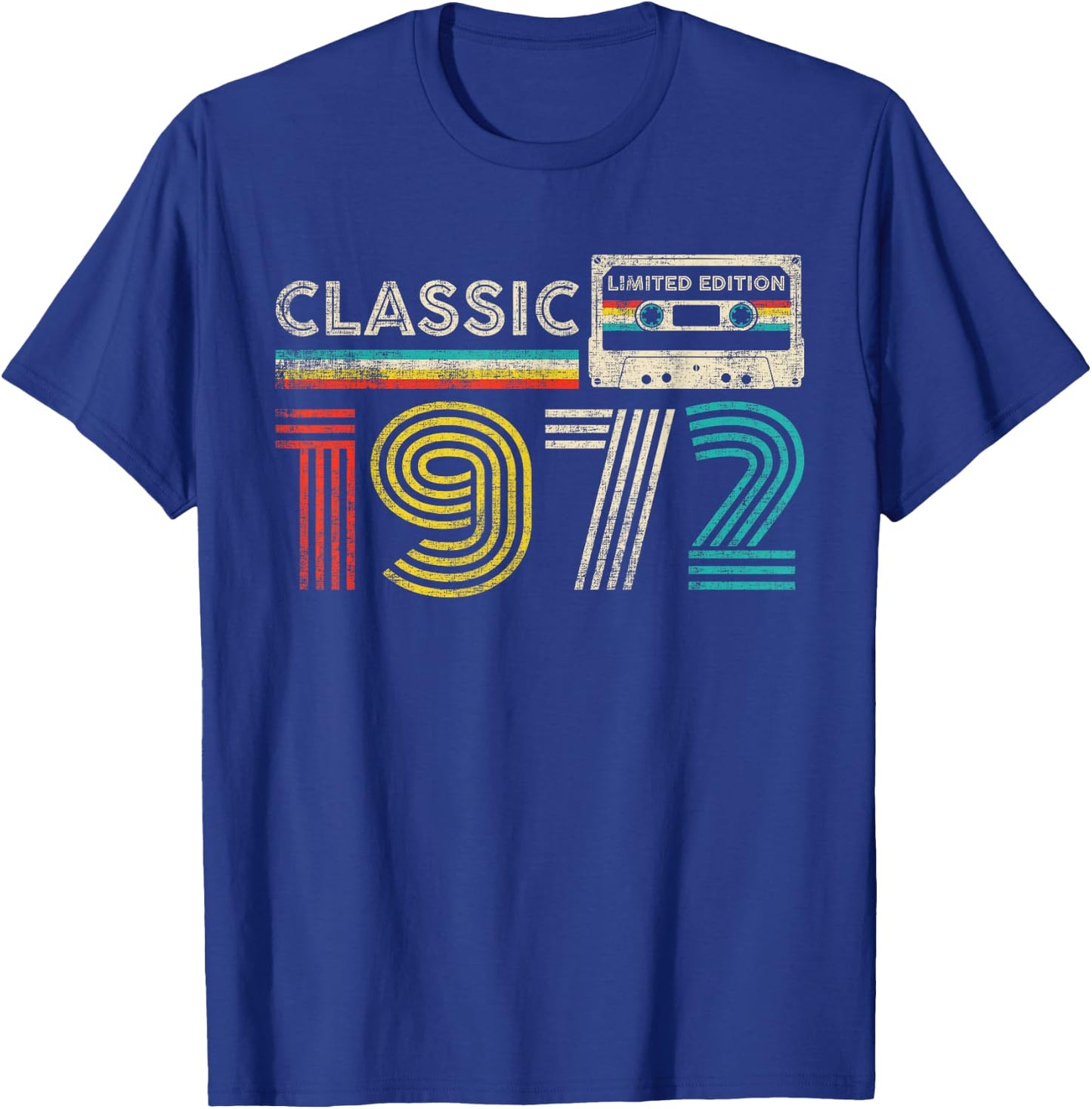 Classic 1972 Vintage 1972 Cassette Tape Men Women Birthday T-Shirt - T-Shirt | Royal