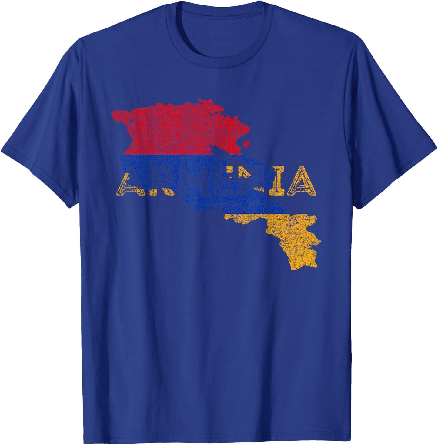 Armenian Map and Flag Souvenir - Distressed Armenia T-Shirt - T-Shirt | Royal