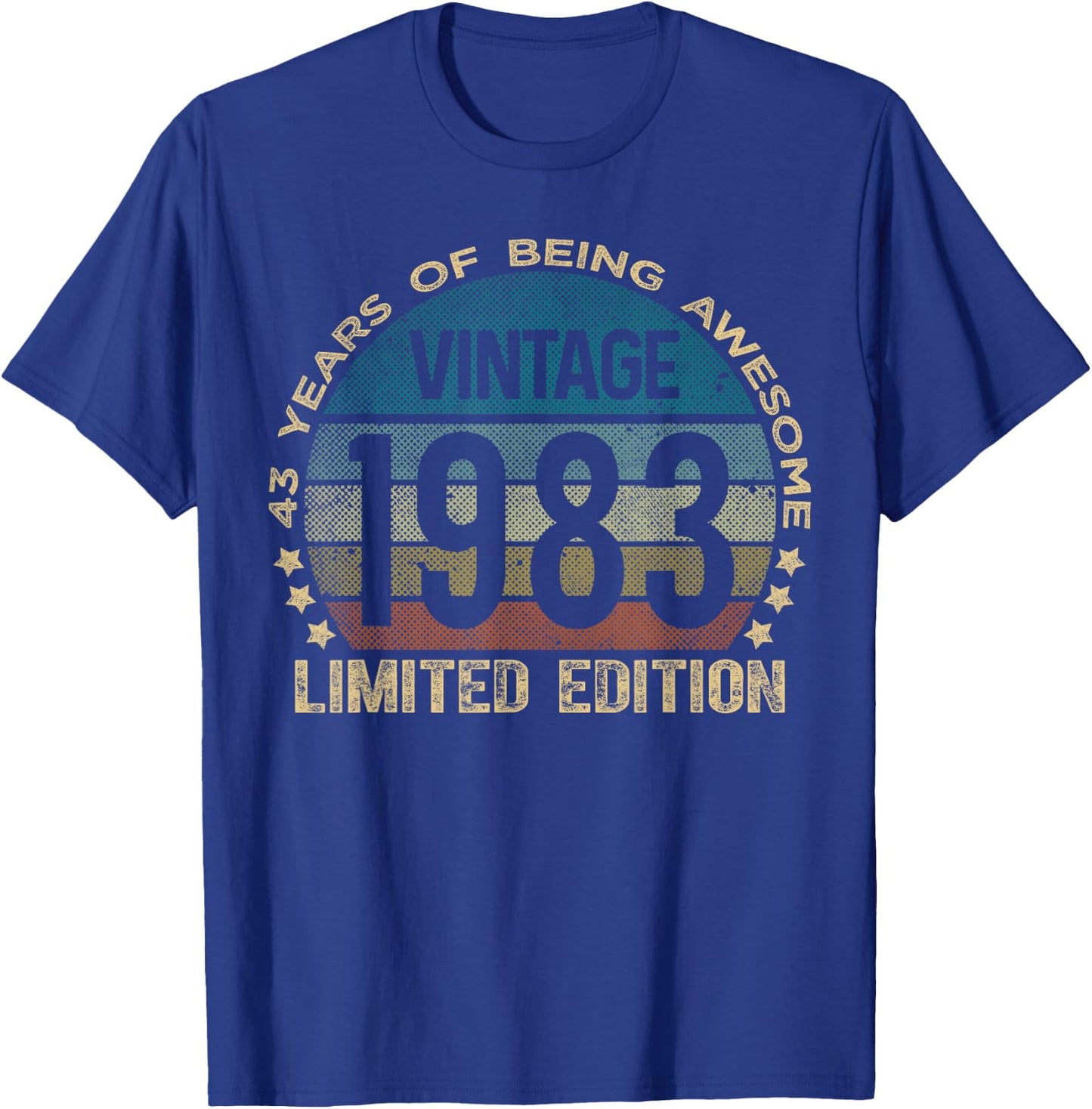 43 Year Old Gifts Vintage 1983 Limited Edition 43rd Birthday T-Shirt - T-Shirt | Royal