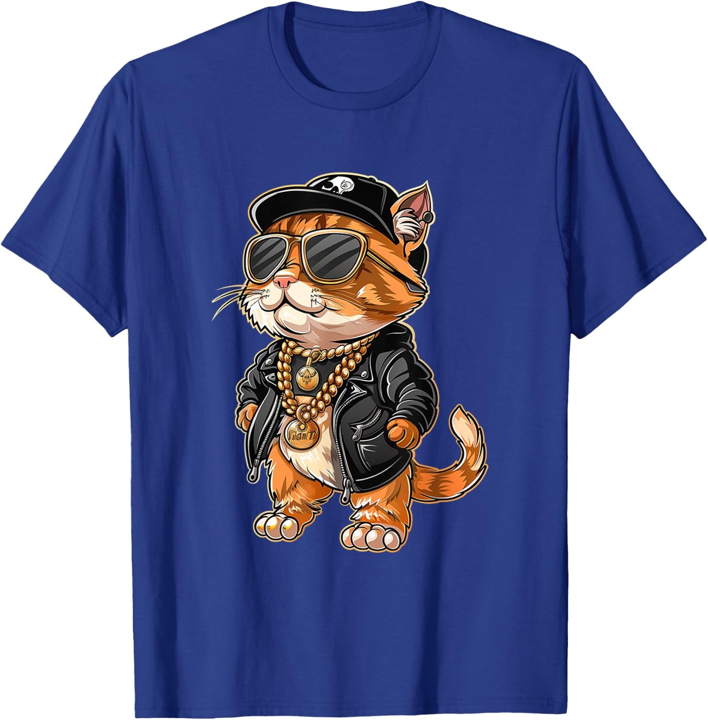 Cat Rapper Gift Cute Cat Rapper Cool Hip Hop Men Women Kids T-Shirt - T-Shirt | Royal
