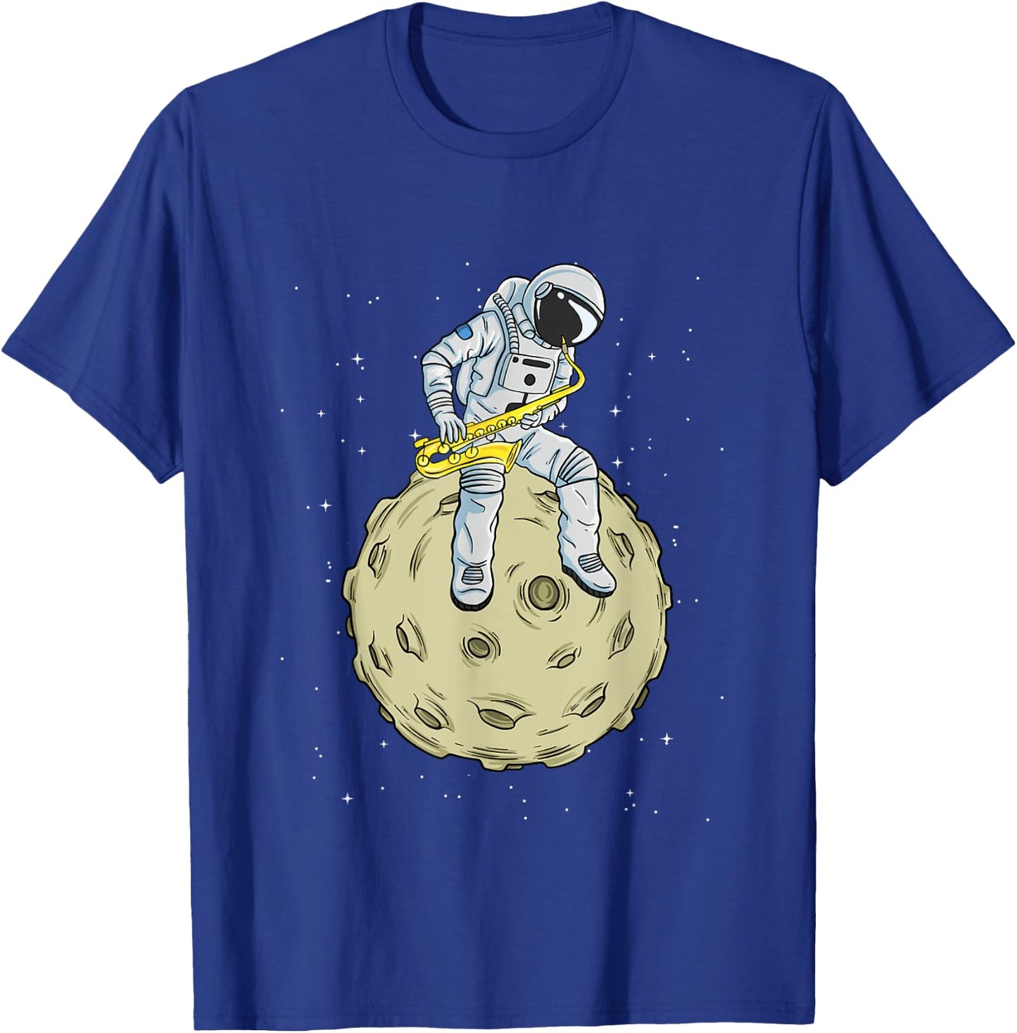 Astronaut Saxophone Player Saxophonist Jazz Brass Music T-Shirt - T-Shirt | Royal