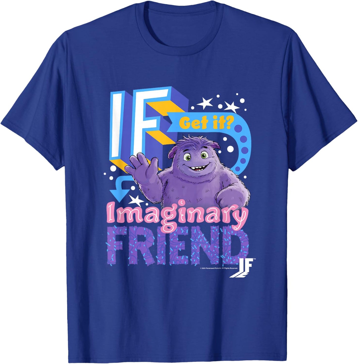 IF Movie Imaginary Friend Get It Jumble Collage Bright Logo T-Shirt - T-Shirt | Royal
