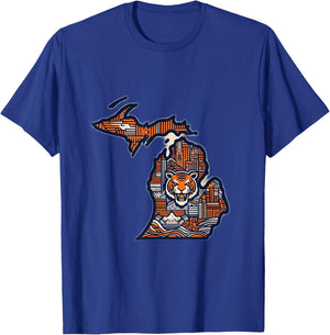 Michigan Vintage Detroit Design T-Shirt - T-Shirt | Royal