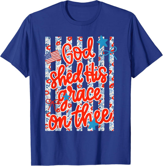 Christian Jesus God Shed His Grace On Thee Faith Religious T-Shirt - T-Shirt | Royal