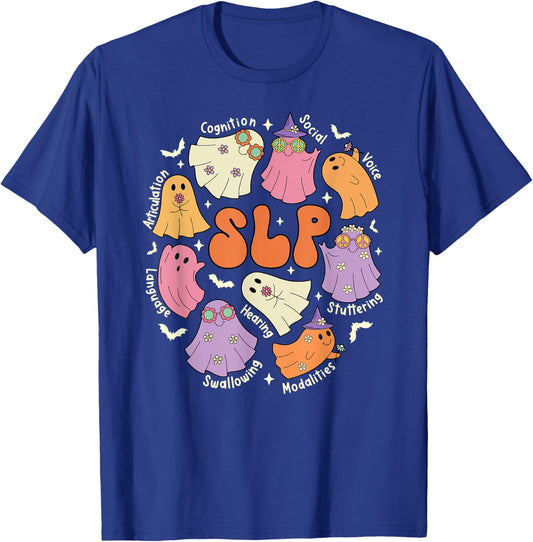 Speech Therapy Speech Language Pathologist Halloween T-Shirt - T-Shirt | Royal
