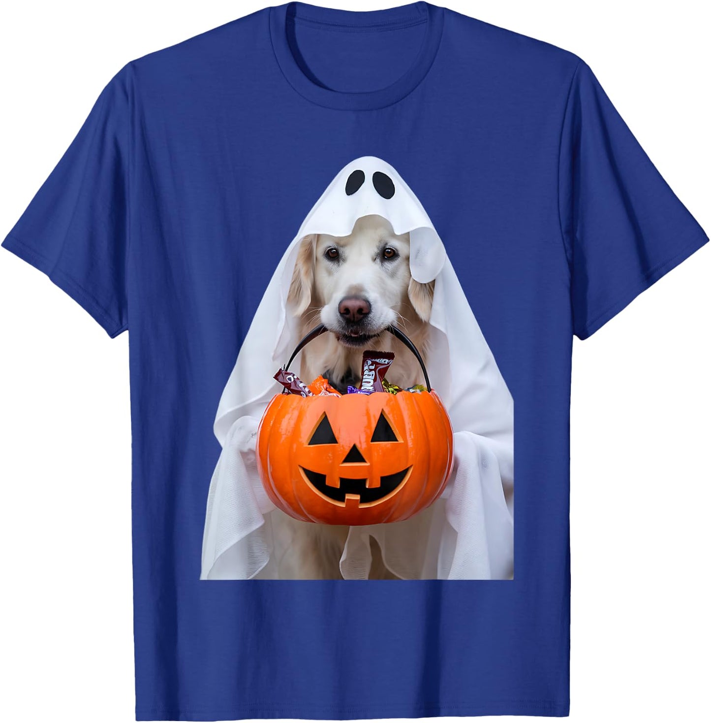 Halloween English Cream Golden Retriever Pumpkin Dog Mom Dad Men Women Girls Kids T-Shirt - T-Shirt | Royal
