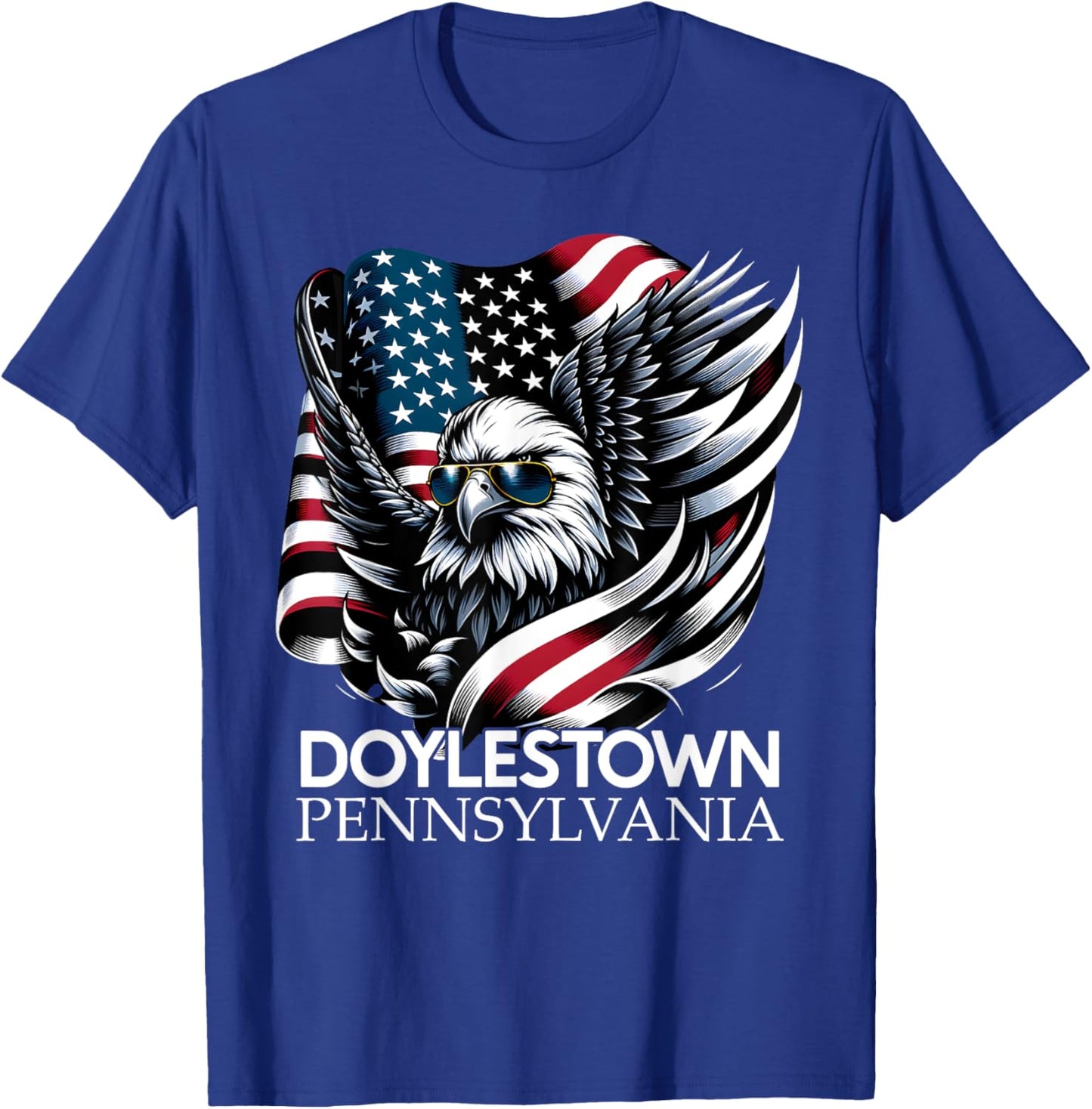 Doylestown Pennsylvania 4th Of July USA American Flag Women Kids Men T-Shirt - T-Shirt | Royal