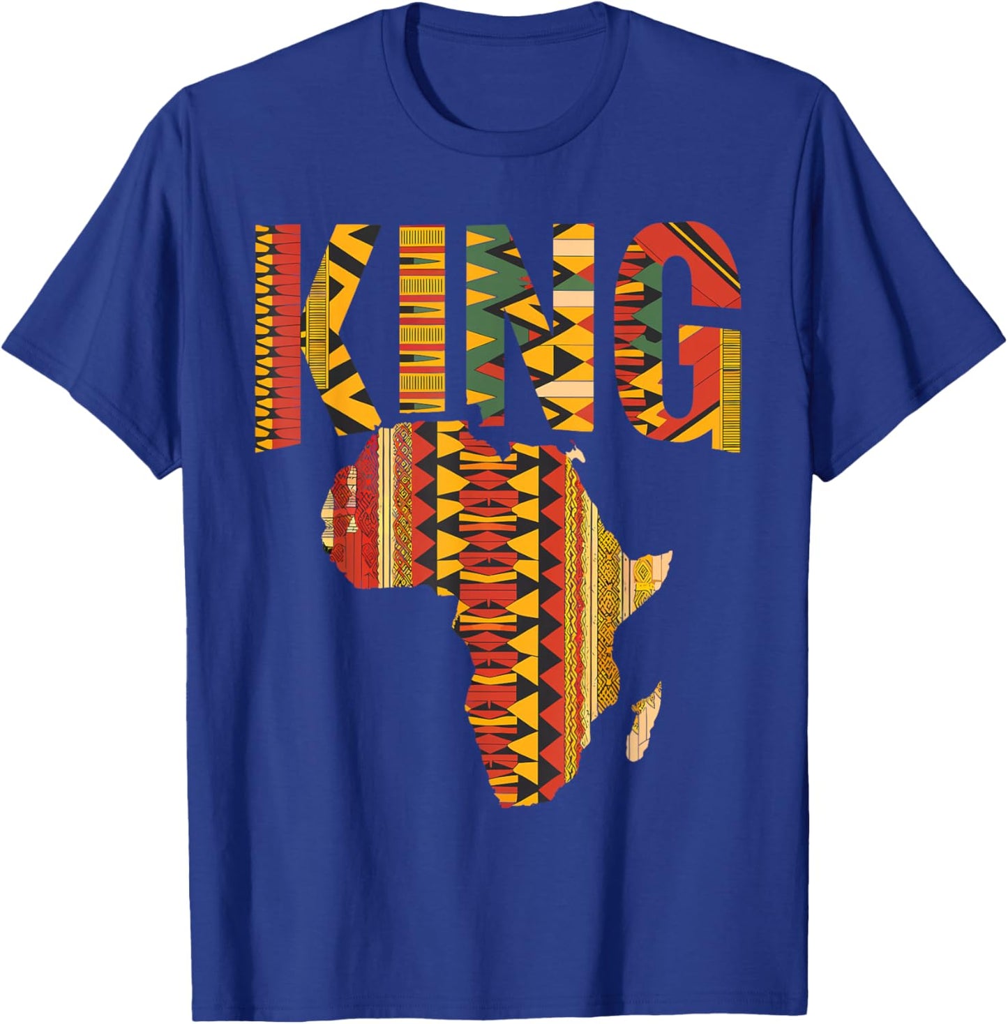 African King Map Kente Design Black Pride Melanin Kids Men T-Shirt - T-Shirt | Royal