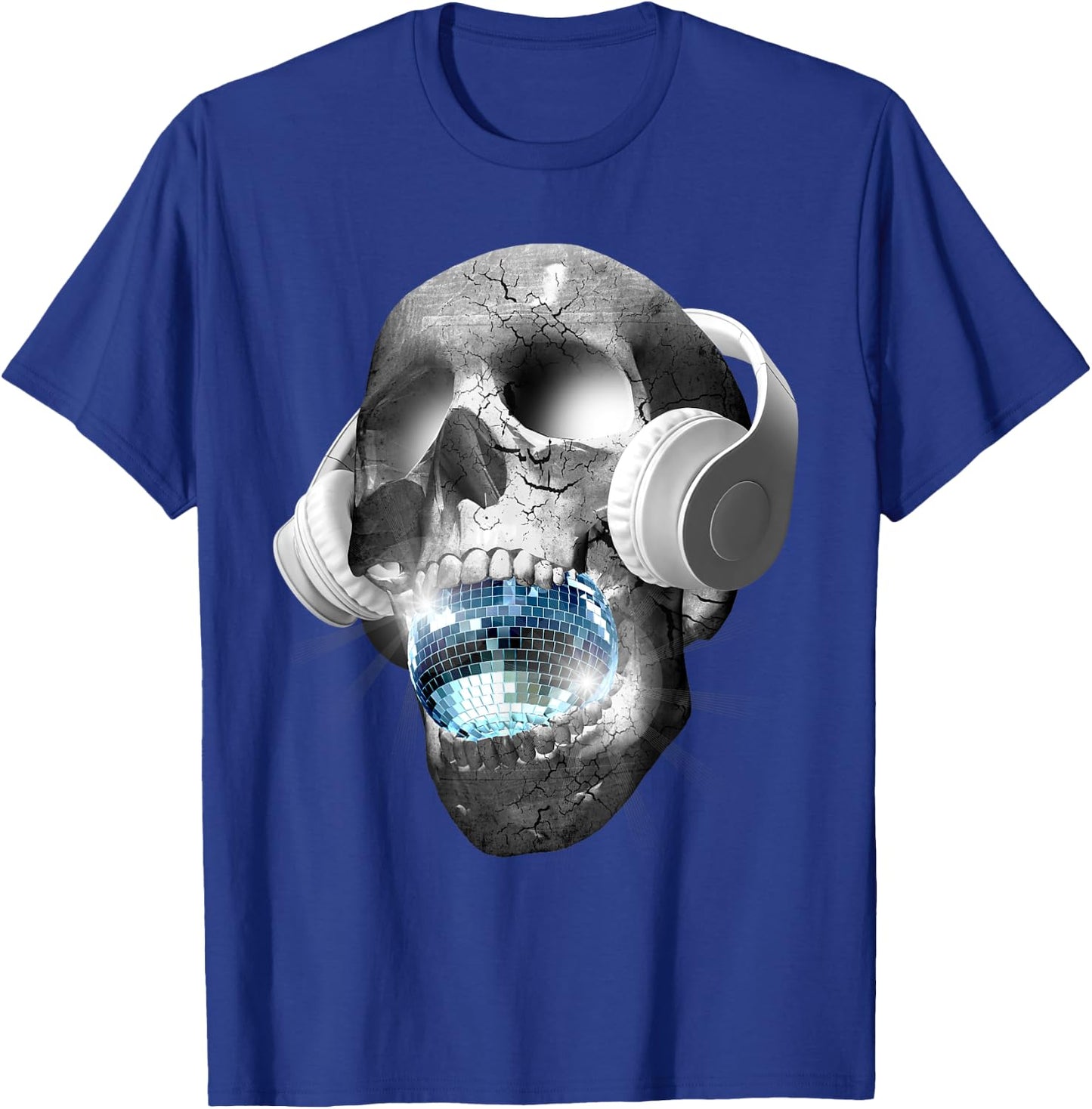 EDM Urban DJ hip hop skull streetwear headphones T-Shirt - T-Shirt | Royal