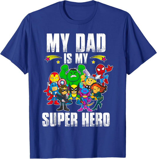 My Dad Is My Superhero Father's Day Daddy Hero Toddler Boy T-Shirt - T-Shirt | Royal